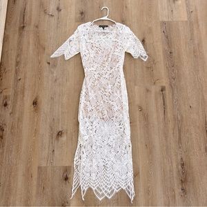 For Love & Lemons Luna Midi lace dress